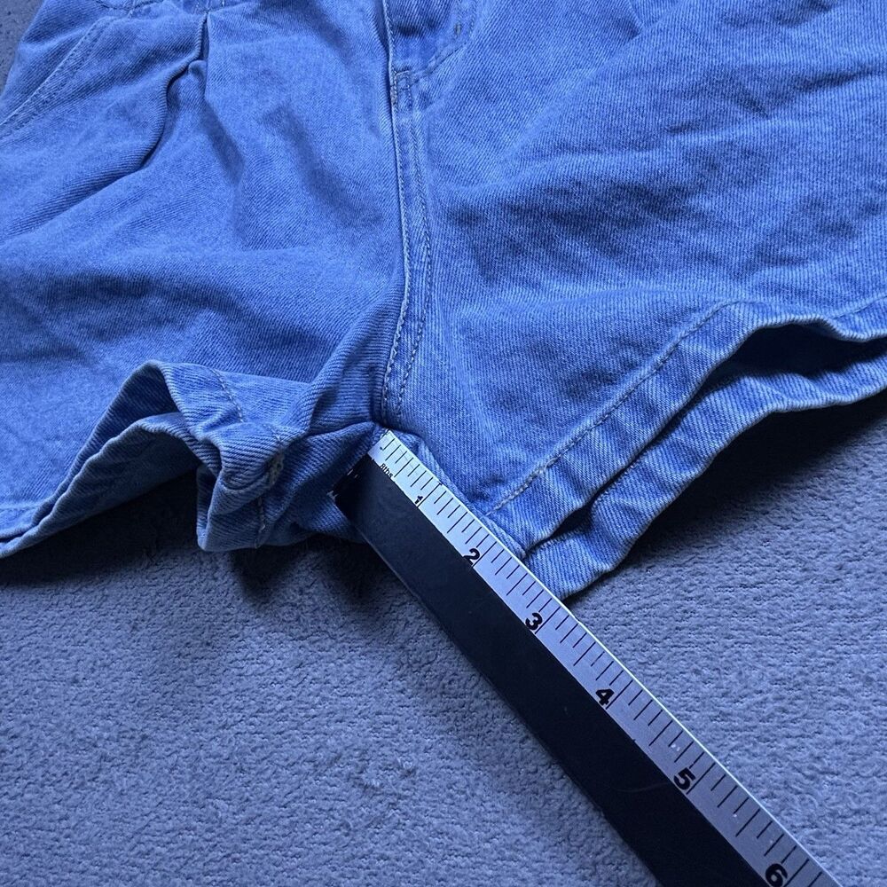 Denim Blvd Paperbag Shorts Womens L High Rise Pleated Mom Y2K - Picture 7 of 7